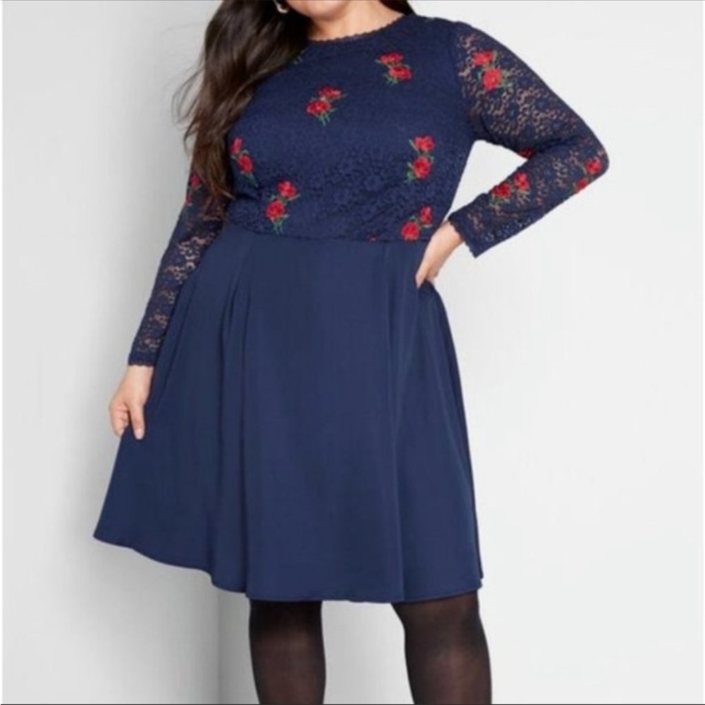 Modcloth Ready to Bloom A-Line Floral Dress sz 22
